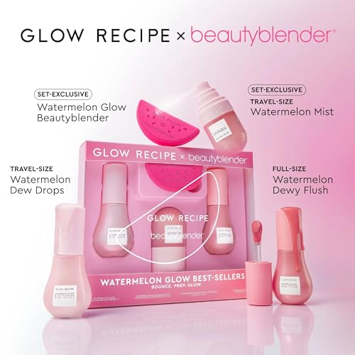 Glow Recipe x Beautyblender: Watermelon Skin & Makeup Prep Set, - Product Imagery