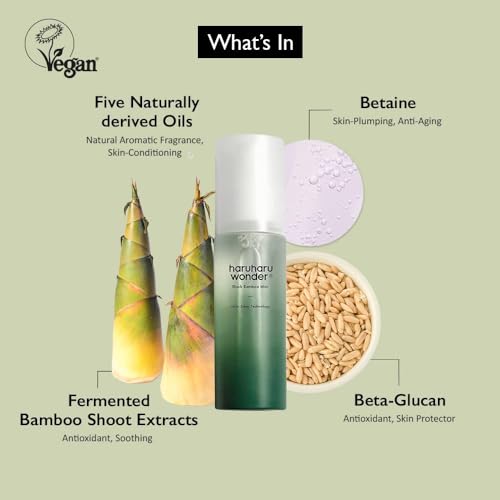 HARUHARU wonder Black Bamboo Mist, 2.7 fl.oz, Hydrating Face Mist - Product Imagery