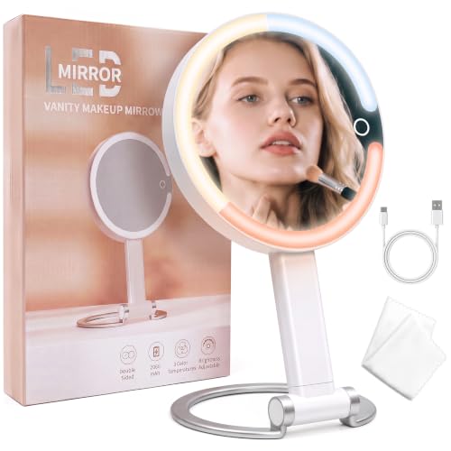 Travel Makeup Mirror with Lights 10X 1X Rechargeable - SANYCASA Official Imagery - 1