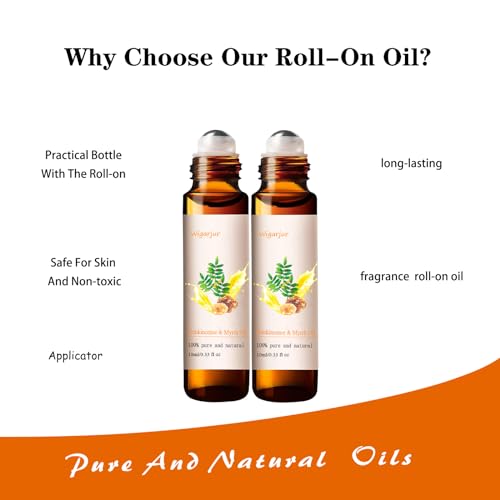 2 Pack Frankincense & Myrrh Essential Oil Blend Oils Roll On for - Product Imagery