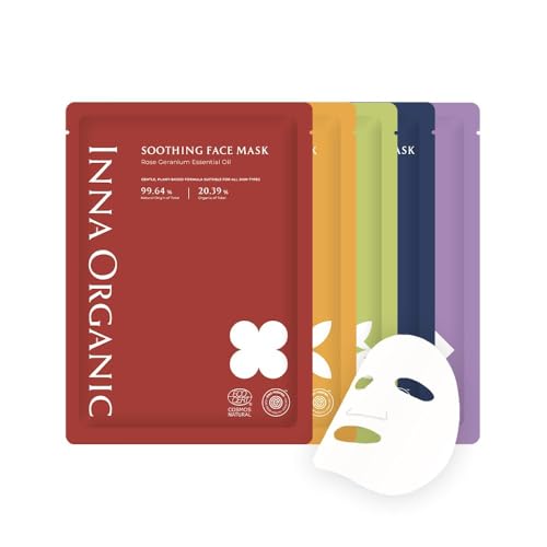 Organic Sheet Mask Set Non Toxic Clean Beauty Skin Care for - INNA ORGANIC Official Imagery - 1