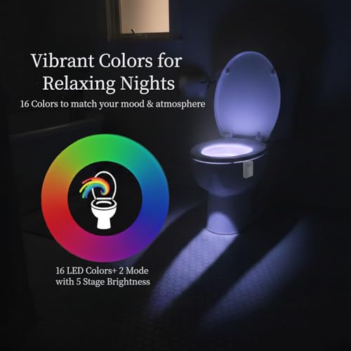 Toilet Light Motion Activated, White Elephant Stuff for Bathroom - Product Imagery