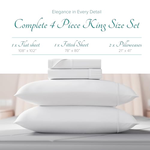 Carressa Linen 100% Egyptian Cotton King Size Sheets Set - 800 - Product Imagery