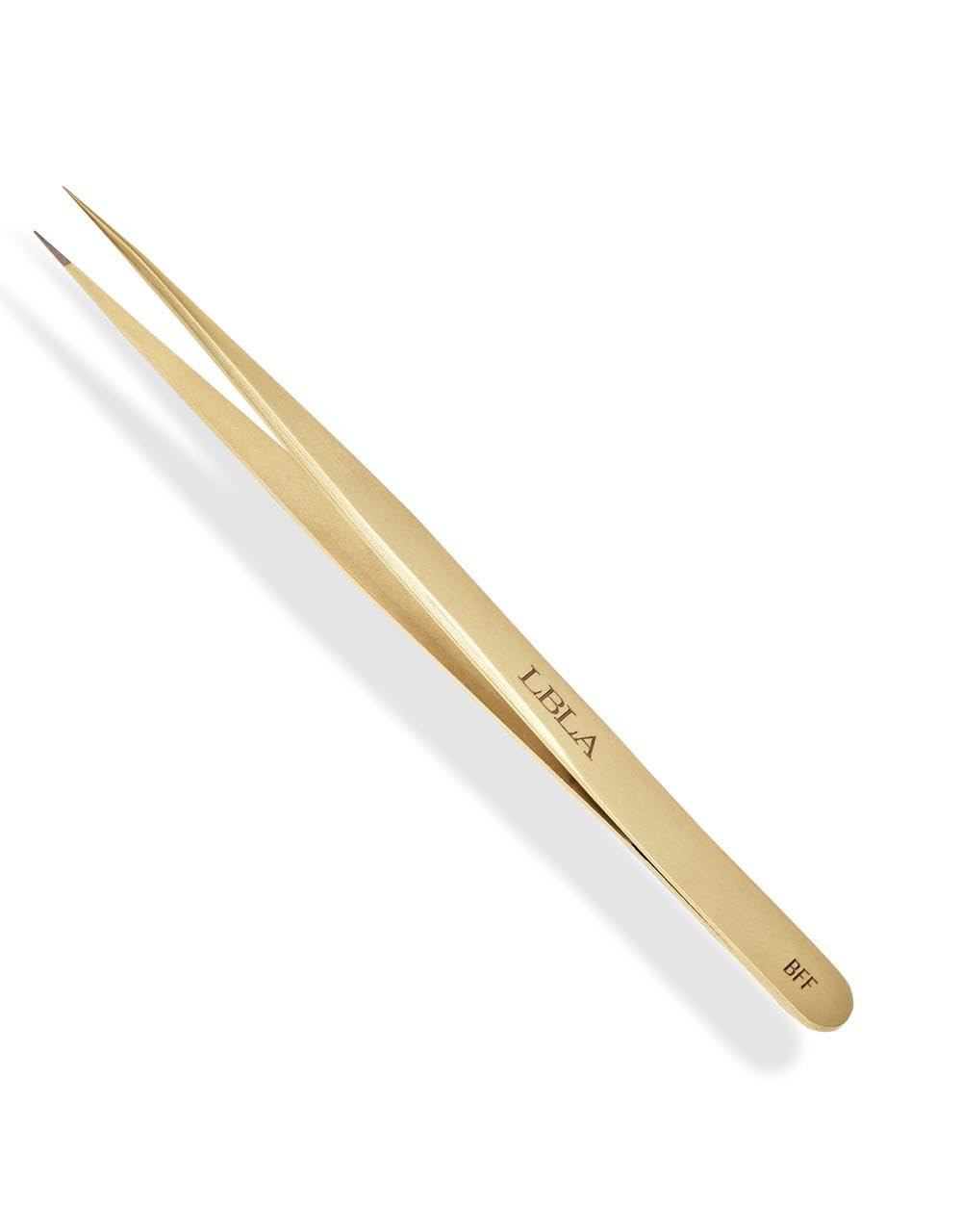 LBLA BFF Straight Isolation Tweezer Lashbox LA Gold Fiber - LBLA BEAUTY Official Imagery - 2