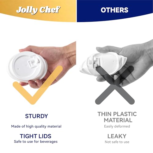 JOLLY CHEF 16 oz Coffee Cups with Lids 100 Pack, Disposable Hot - Product Imagery