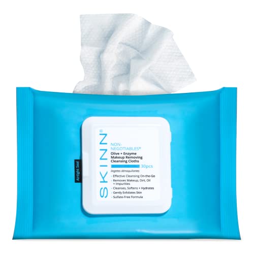 SKINN Facial Cleansing Makeup Remover Wipes - Gentle Exfoliation - Product Imagery