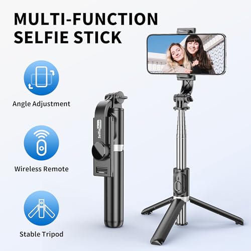 Selfie Stick Tripod, All in One Extendable & Portable iPhone - Product Imagery