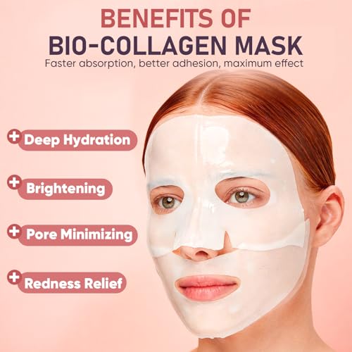Bio-Collagen Facial Mask 8 EA, Hydrating & Soothing Hydrogel - Product Imagery