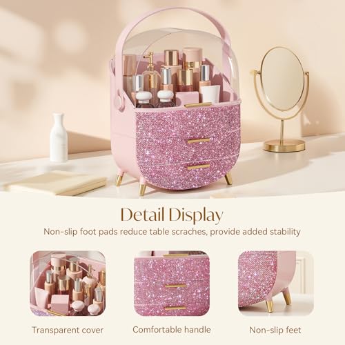 Bling Makeup Organizers for Teen Girl Gifts, Cosmetic Display - Product Imagery