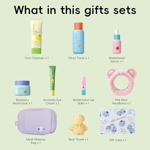 Fruit Skin Care Sets for Teen Girls, 6 Daily Routine Skincare - Product Imagery