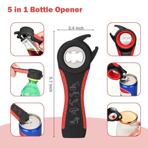 Jar Opener Set for Seniors, Arthritis, Weak Hands (Red&Black) - Product Imagery