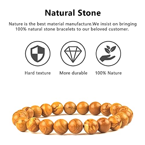 TIGERSTAR Natural Lava Rock Beads Bracelet,Stretch Elastic - Product Imagery