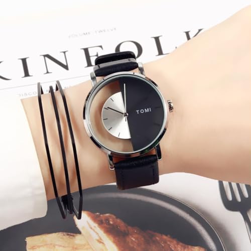 Unisex Transparent Half-Hollowed Classic Minimalist Quartz Watch - Product Imagery