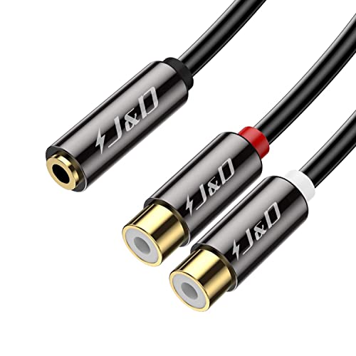 J&D 3.5 mm to 2 RCA Cable, Gold Plated Copper Shell Heavy Duty 3. by J&D - Angle View 1