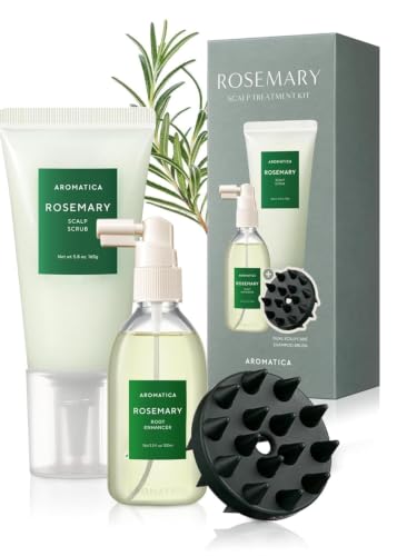 AROMATICA Rosemary Scalp Care Gift Set with Dual Brush - AROMATICA Official Imagery - 1
