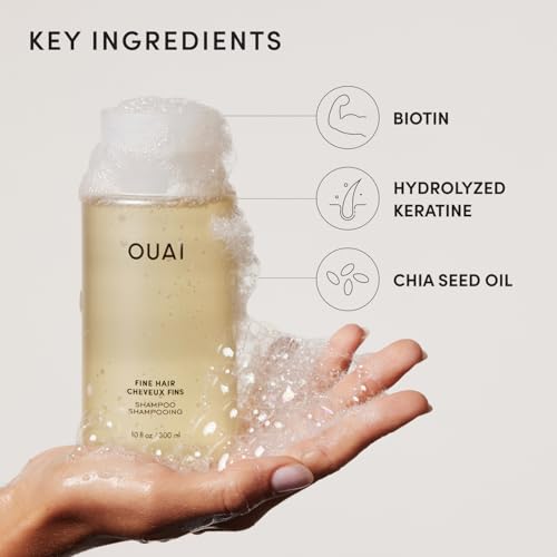 OUAI Fine Hair Shampoo - Biotin Thickening Shampoo for Thin Hair - Product Imagery