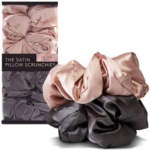 Elefair Tech Kitsch Pillow Satin Scrunchies - Blush Charcoal & - Elefair Tech Official Product View 1