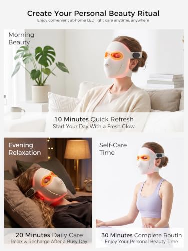 7 Color LED Face Mask, Silicone Facial Skin Care Device with - Product Imagery