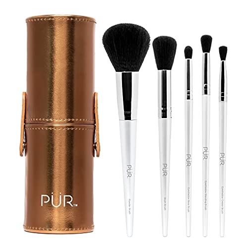 P R X Care 5 Piece Makeup Brush Set with Holder Case - Premium Selection Official Imagery - 1