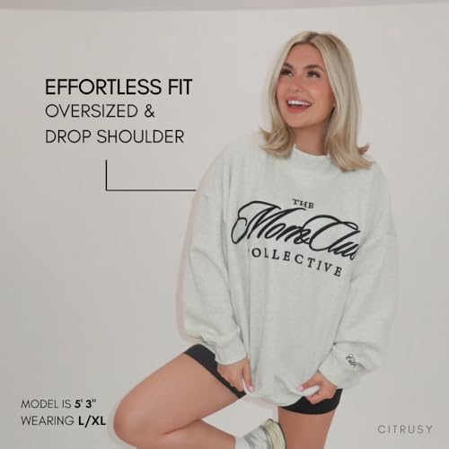 CITRUSY Mom Club Mockneck Oversized Sweatshirt | Turtleneck Mama - Product Imagery