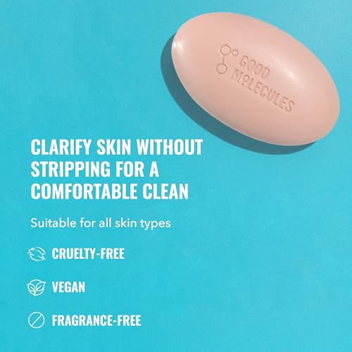 Good Molecules Clarify and Cleanse Bar, Salicylic Acid Bar Soap, - Product Imagery