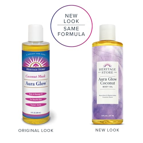 HERITAGE STORE Aura Glow Coconut Body Oil, Luxurious Skin - Product Imagery