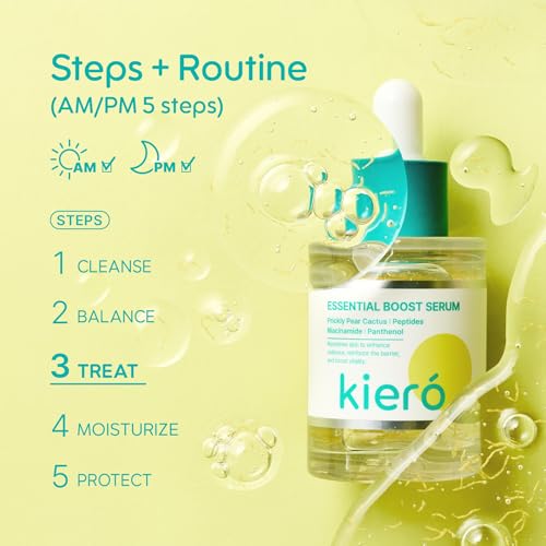 Kiero Essential Boost Serum - Fast Absorbing, Hydrating Face - Product Imagery