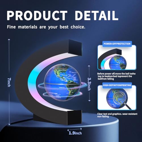 Magnetic Levitating Floating Globe with LED Lights, Cool Tech - Product Imagery