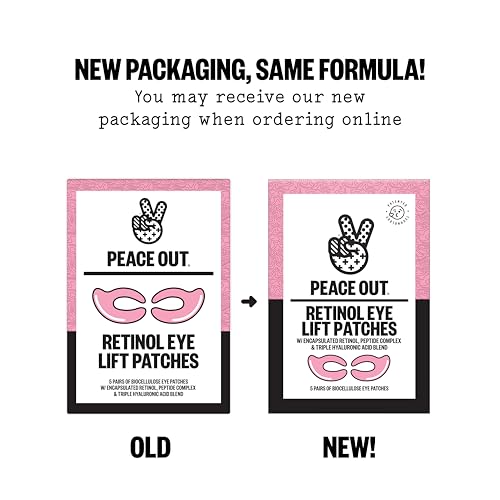PEACE OUT Retinol Eye Lift Patches with Peptides (5 Pairs) - Product Imagery