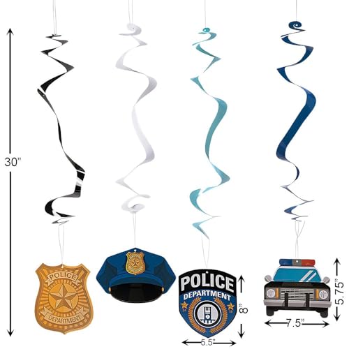 Fun Express Police Party Hanging Swirls Decorations for - Product Imagery