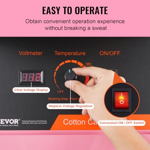 VEVOR Cotton Candy Machine Commercial, 1000W Electric Floss - Product Imagery