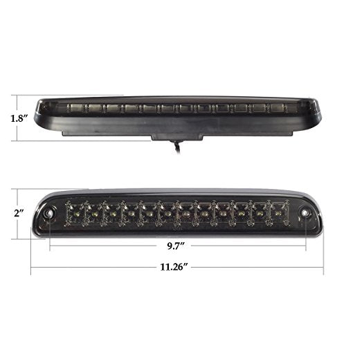 Partsam Red/White LED Third Brake Light and Cargo Lamp with 5X - Product Imagery