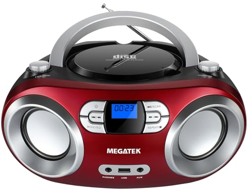 MEGATEK Portable CD Player Boombox with Bluetooth & FM Radio – - Product Imagery