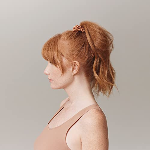 Slip Silk Hair Ties, Copper Skinny Scrunchies, Set of 4 | - Product Imagery