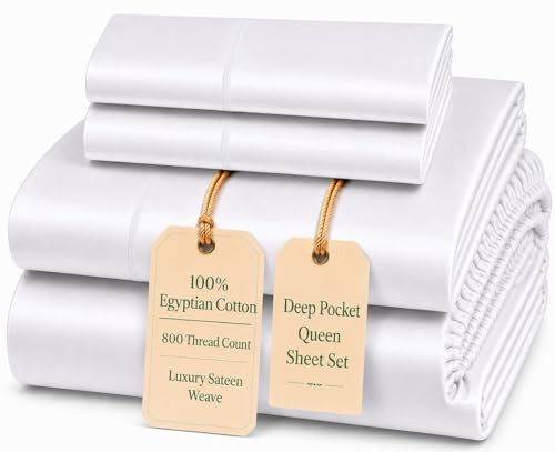 800 Thread Count Queen Sheet Set,Egyptian Cotton Sheets Queen - Product Imagery