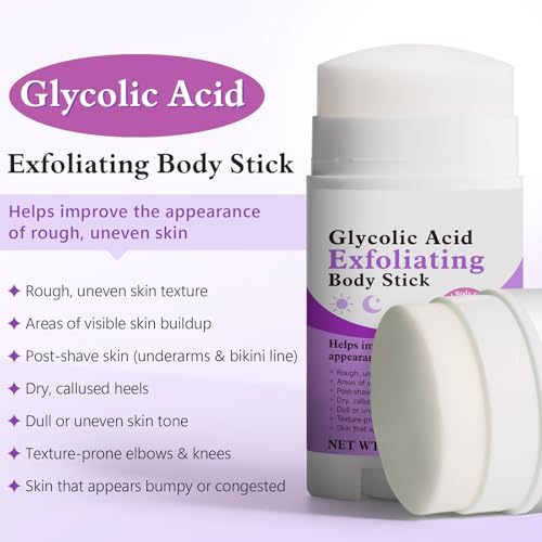 Glycolic Acid Body Scrub Stick for Rough & Bumpy Skin - 7% AHA + - Product Imagery