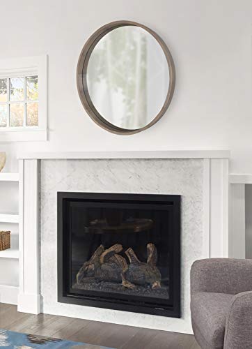 Kate and Laurel Hutton Round Decorative Wood Frame Wall Mirror, - Product Imagery