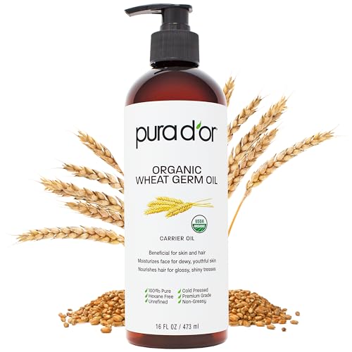 PURA D'OR 16 Oz ORGANIC Wheat Germ Oil - 100% Pure & Natural USDA - PURA D'OR Official Product View 1