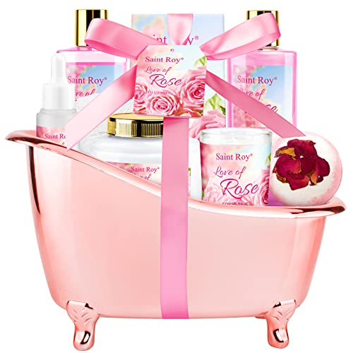 Spa Gifts for Women Rose Spa Gifts Bath and Body Gift Basket - Saint Roy Official Imagery - 1