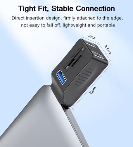 VIENON 5-Port USB 3.0 Hub with SD TF Card Reader, USB Extender - Product Imagery