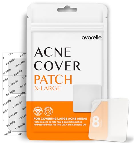 AVARELLE XL Large Hydrocolloid Acne Cover Patches for Face & - Product Imagery