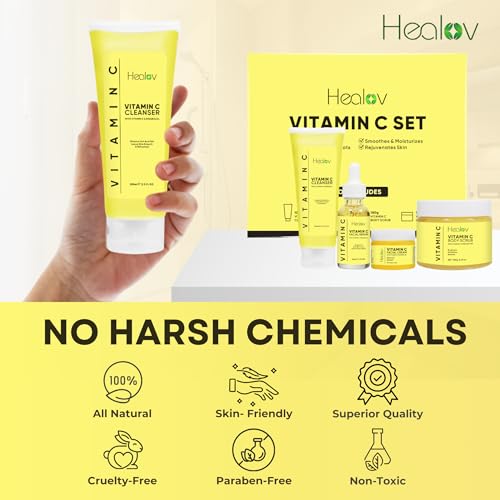 Vitamin C Skincare Set – Hydrating Facial Cleanser, Exfoliating - Product Imagery
