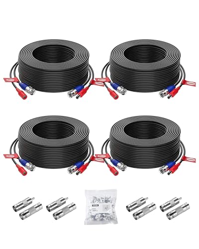 ZOSI 4 Pack 100ft BNC Video Power Cables All in One Pre Made - ZOSI Official Imagery - 1