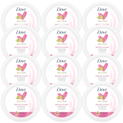 Dove Lotion, Beauty Cream - Light, Fast-Absorbing Face and Body - Product Imagery
