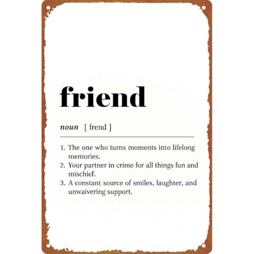 8x12 Inch Aluminum Friend Definition Wall Art Print, Vintage - Product Imagery