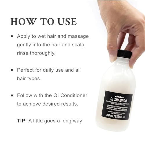 Davines OI Shampoo, Milky-Smooth Hydrating Cleanser for All Hair - Product Imagery