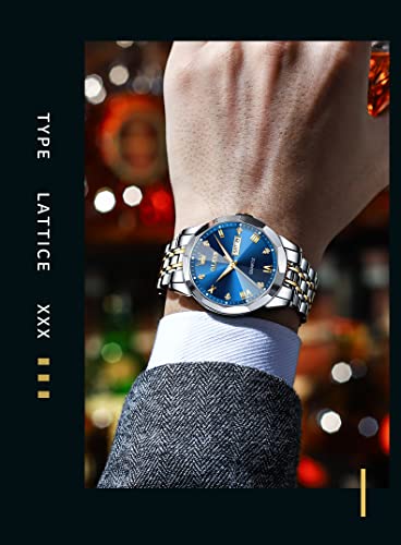 OLEVS Watch for Men Diamond Business Dress Analog Quartz - Product Imagery