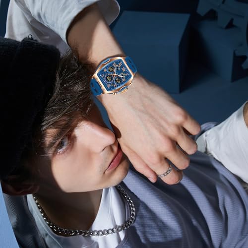 FANMIS Men Hollow Rectangle Analog Digital Sports Watch 50M - Product Imagery