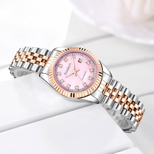 Szaikyri Classic Watch for Women with Solid Stainless Steel Band - Product Imagery