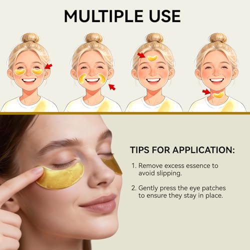 PDRN Under Eye Patches, 25 Pairs Retinol & Caffeine Eye Mask, - Product Imagery
